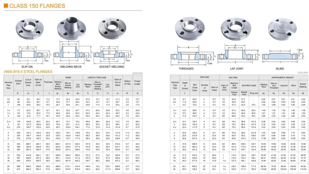 Forged Flange with ANSI/ Amse B16.5 B16.47 DIN En1092 En 1092 JIS BS as 2129 As2129 Stainless Steel Ss 304 316 Pipe Fitting